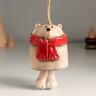 Колокольчик керамика "Медвежонок в красном шарфе" 6,6х8х9 см - фото 307161890