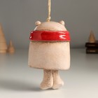 Колокольчик керамика "Медвежонок в красном шарфе" 6,6х8х9 см - фото 24716590