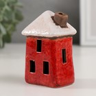 Сувенир керамика "Красный домик с белой крышей" 5,4х4,3х8,5 см - фото 24716598