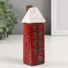 Сувенир керамика "Красный многоэтажный домик с белой крышей" 3,7х4,2х13 см - фото 321810768