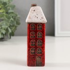 Сувенир керамика "Красный многоэтажный домик с белой крышей" 3,7х4,2х13 см - фото 24716601