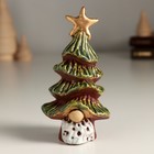 Сувенир керамика "Дед мороз в колпаке-ёлочке со звездой" 5,6х5,9х11,1 см - фото 307161906