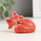 Сувенир керамика "Спящая рыжая лисичка" 4,4х4,7х6,6 см - фото 307161920