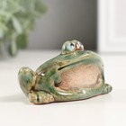 Сувенир керамика "Зеленая лягушка со сложенными лапками" 4,6х9х5,6 см - фото 24716643