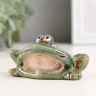 Сувенир керамика "Зеленая лягушка со сложенными лапками" 4,6х9х5,6 см - фото 24716645