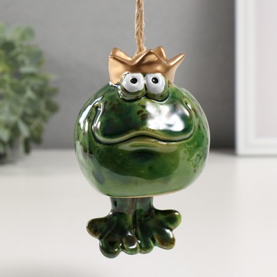 Фигурка - колокольчик керамика «Королевская лягушка», 7.8×8.9×9.6 см