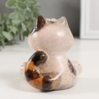 Сувенир керамика "Серая кошечка с пятнистыми ушками" 7,7х9х9,2 см - фото 24716668