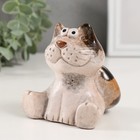 Сувенир керамика "Серая кошечка с пятнистыми ушками" 7,7х9х9,2 см - фото 24716669