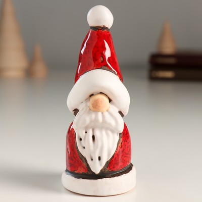 Сувенир керамика "Дед Мороз в красном с высоким колпаком" 4х4х9,9 см