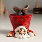 Сувенир керамика "Дед Мороз-трюкач" 6,5х7,3х7,5 см - фото 307162006