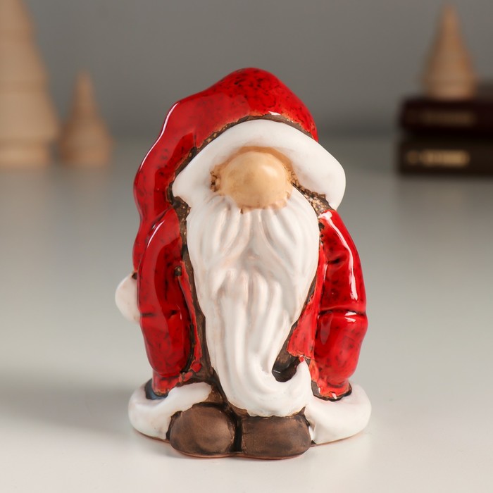 Сувенир керамика "Дед Мороз в красном с большим носом" 5,9х6,2х8,8 см - Фото 1