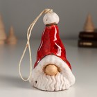 Колокольчик керамика "Дедушка Мороз в большом колпаке" 6,5х6,5х10,5 см - фото 307162018
