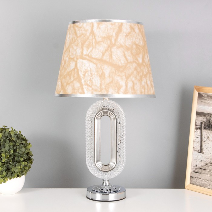 Лампа настольная «Рета» 1×40 Вт Е27+подсветка, хром 29×29×51 см - Фото 1