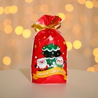 Пакет полиэтиленовый подарочный новогодний, с завязками «Рождественская встреча», 15×23 см - Фото 2