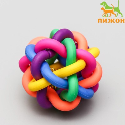 Игрушка резиновая «Молекула» с бубенчиком, 4 см, микс цветов