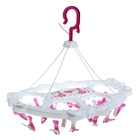 Сушилка для белья подвесная овальная 18 прищепок, 41х30 см, цвет МИКС - Фото 1