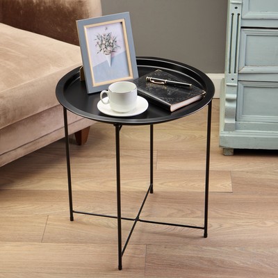 Столик журнальный «Клик Мебель», с подносом, 470×470×510 мм, цвет чёрный