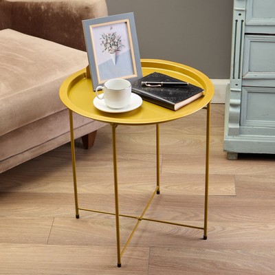 Столик журнальный «Клик Мебель», с подносом, 470×470×510 мм, цвет золотой
