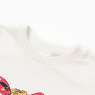 Комплект для девочки "Девочка" (футболка/шорты), цвет молочный/бирюзовый, рост 104-110 см - фото 24720839