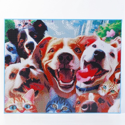 Алмазная вышивка полное заполнение «Веселые животные», на раме, 40×50 см