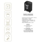 Шредер Cactus CS-SH-15-20-4×35, P-4, перекрёстная резка, 15 листов, корзина 20 л, уничтожение бумаги, скрепок, скоб и пластиковых карт - Фото 6