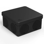 Коробка распределительная ОП 100х100х50мм двухкомпонентная безгалоген. (HF) для прямого монтажа черн. Промрукав 60-0300-9005 - фото 306678356