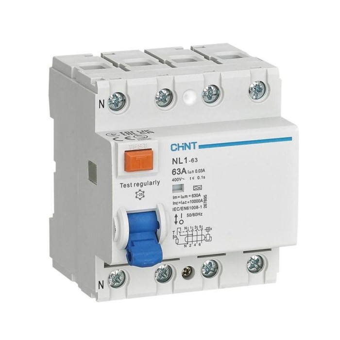 Выключатель дифференциального тока (УЗО) 4п 100А 300мА тип AC-S NL1-100 10кА (R) CHINT 200425 - Фото 1