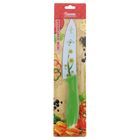 Нож кухонный с антиналипающим покрытием Доляна «Нарцисс», лезвие 15,5 см, цвет зелёный - Фото 2