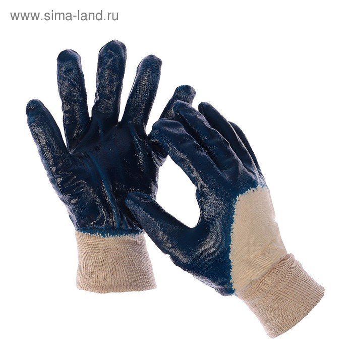 Перчатки Доляна, х/б с нитриловым полуобливом, размер 10 - Фото 1