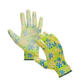 Перчатки нейлоновые, с нитриловым полуобливом, размер 10, цвет МИКС