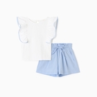 Комплект (Блузка и шорты) для девочки MINAKU цвет голубой, рост 122 см - фото 321811319