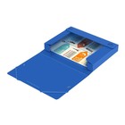 Папка-короб на резинке А4, 500 мкм, Calligrata, корешок 25 мм, до 230 листов, тиснение «песок», синяя - Фото 4
