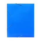 Папка-короб на резинке А4, 500 мкм, Calligrata, корешок 25 мм, до 230 листов, тиснение «песок», синяя - Фото 7