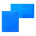 Папка-короб на резинке А4, 500 мкм, Calligrata, корешок 25 мм, до 230 листов, тиснение «песок», синяя - Фото 10