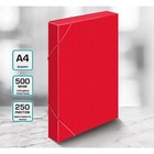 Папка-короб на резинке А4, 500 мкм, Calligrata, корешок 25 мм, до 230 листов, тиснение «песок», красная - Фото 1