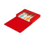 Папка-короб на резинке А4, 500 мкм, Calligrata, корешок 25 мм, до 230 листов, тиснение «песок», красная - Фото 4