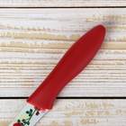 Нож кухонный с антиналипающим покрытием Доляна «Розарий», лезвие 8 см, цвет красный - Фото 4