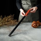 Нож для бисквита ровный край KONFINETTA, длина лезвия 35 см, деревянная ручка - Фото 7