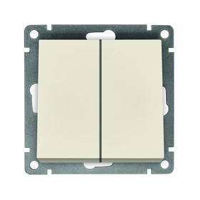 Выключатель 2-кл. СП Афина 10А IP20 механизм сл. кость (ivory) Universal A0023-I 10678556