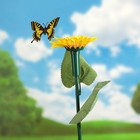 Декор садовый на солнечной/пальчиковой батарее 38см "Бабочка на цветке" микс - Фото 1