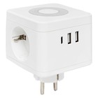 Разветвитель 3-м куб 2 гнезда 2хUSB 2.4А + тип C + ночник EKF UBA-CUB-T2-TC 10678778 - фото 3911190