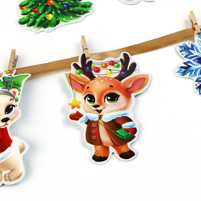 Гирлянда бумажная на ленте с фантами «Новогодняя», длина 150 см