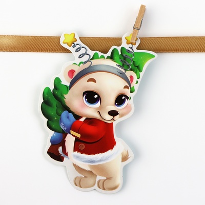 Гирлянда бумажная на ленте с фантами «Новогодняя», длина 150 см