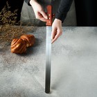 Нож для бисквита мелкие зубцы KONFINETTA, длина лезвия 35 см, деревянная ручка - Фото 6