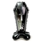 Воздушный шар фольгированный на Хэллоуин 58" «Чёрный гроб на подставке», под воздух - Фото 2