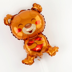 Воздушный шар фольгированный 16" «Мишка с сердцем», фигура, для палочки - Фото 2