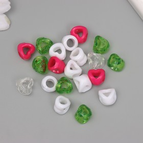 Бусины для творчества пластик "Лёгкое сердце" МИКС набор 20 гр 0,9х0,9х0,9 см