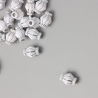 Бусины для творчества пластик "Ромб" бело-серебристые набор 20 гр 1,3х0,8х0,8 см - Фото 1
