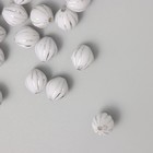 Бусины для творчества пластик "Шар вытянутый" бело-серебристые набор 20 гр 1,2х1х1 см - фото 10361702