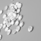 Бусины для творчества пластик "Ракушка" бело-серебристые набор 20 гр 1х1х0,4 см - фото 321795259